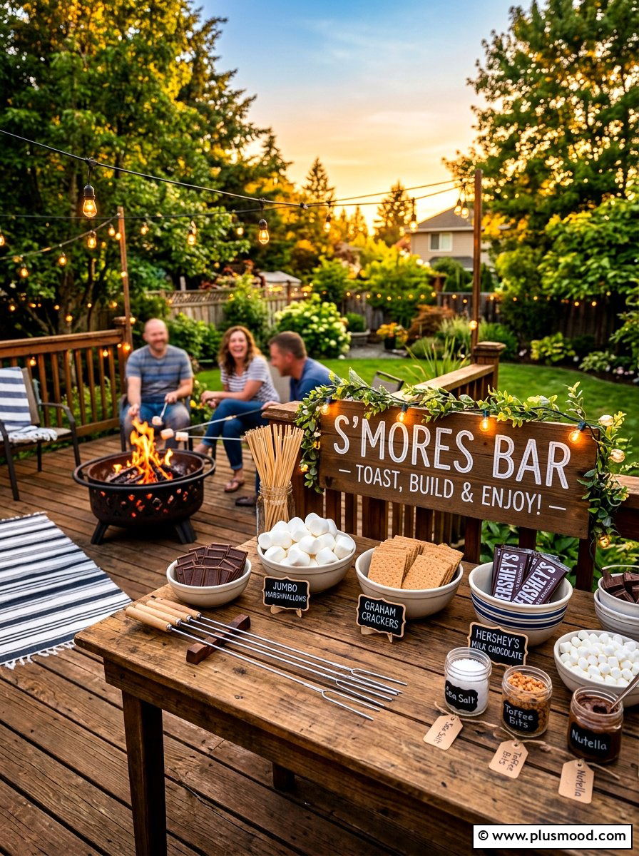Smores Dessert Station - 25 summer cookout setup ideas