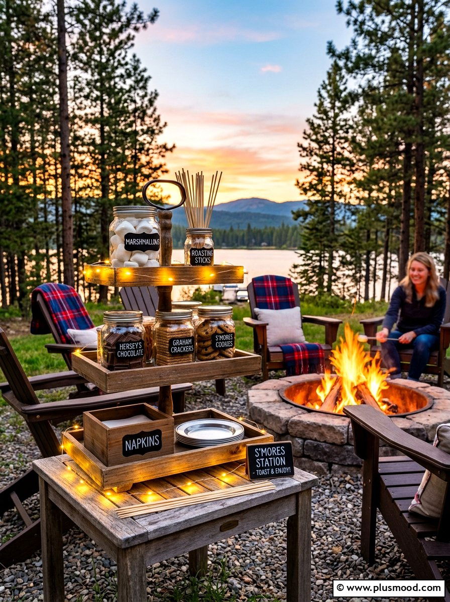 Smores station setup - 25 summer to fall outdoor entertaining ideas