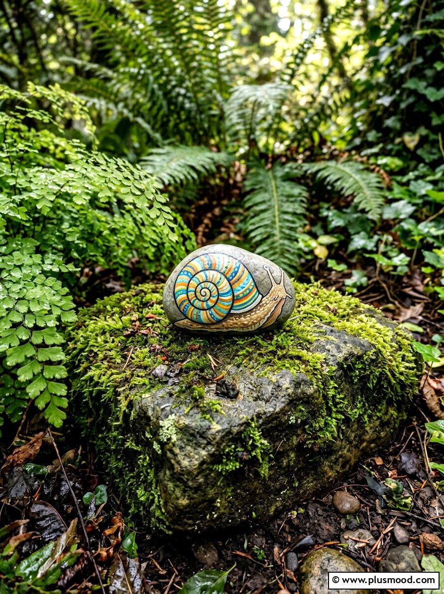 Snail Painted Rock - 25 painted rock ideas with animals