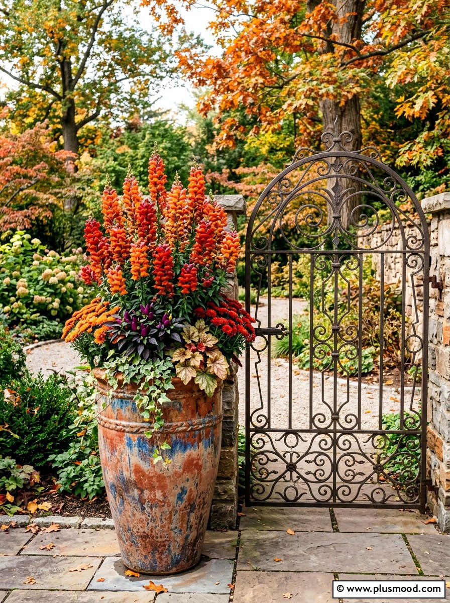 Snapdragon Fall Container - 25 end of summer planter refresh ideas