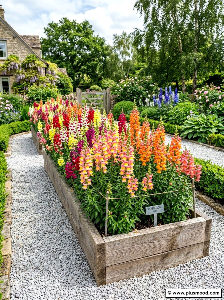 Snapdragon Raised Bed - 25 summer cutting garden ideas