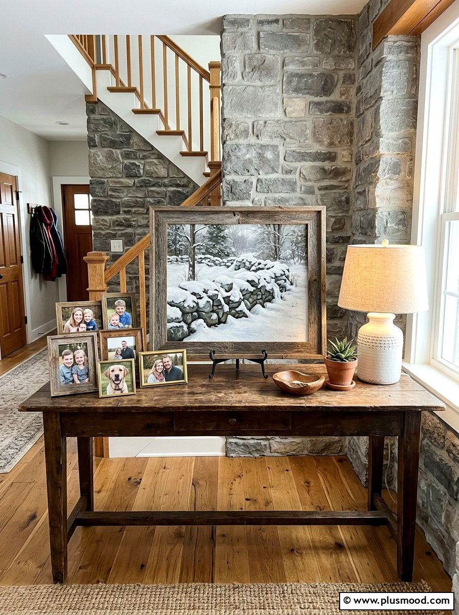 Snow Covered Rock Fence - 25 painted rock ideas for winter scene