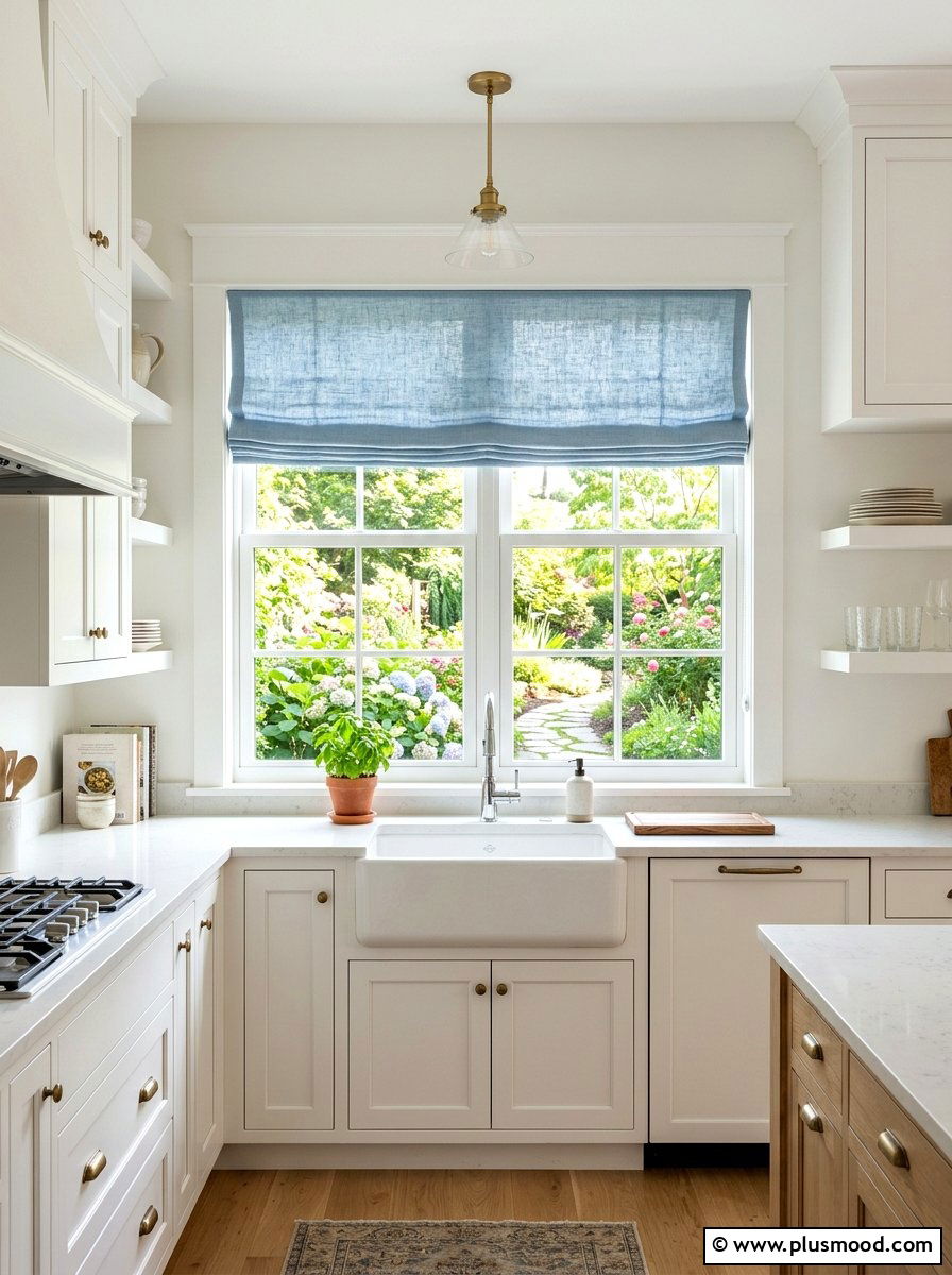 Soft Blue Kitchen Window Treatments - 25 summer blue kitchen decor ideas