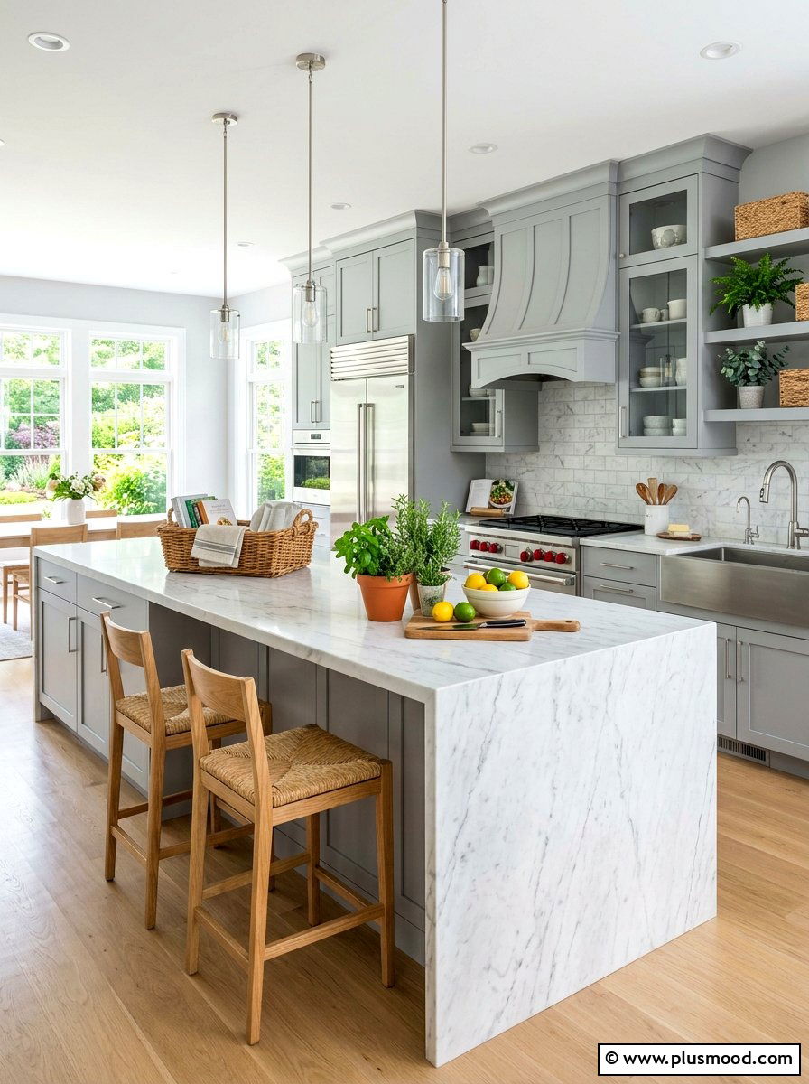Soft Gray Kitchen - 25 summer kitchen color ideas