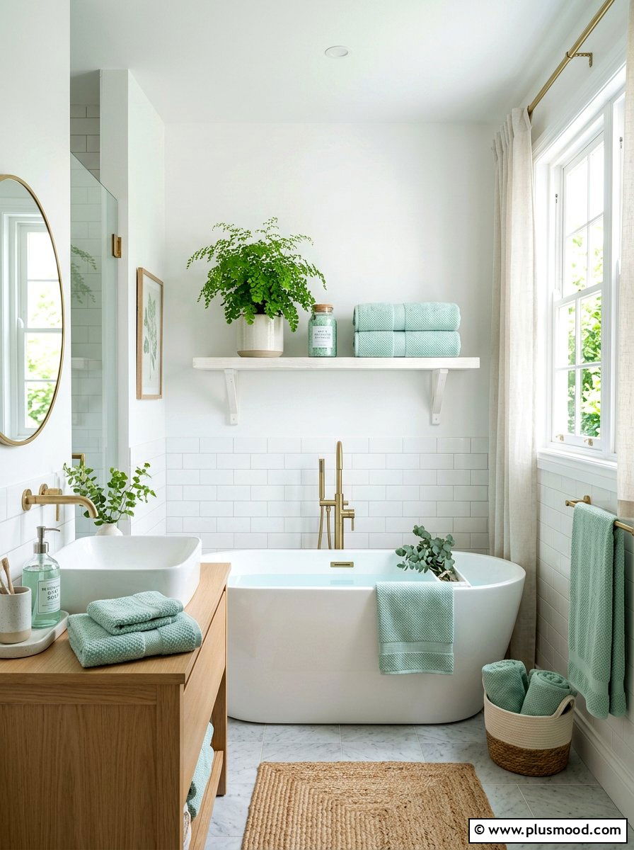 Soft Mint Relaxing Bathroom - 25 summer decorating ideas for small homes
