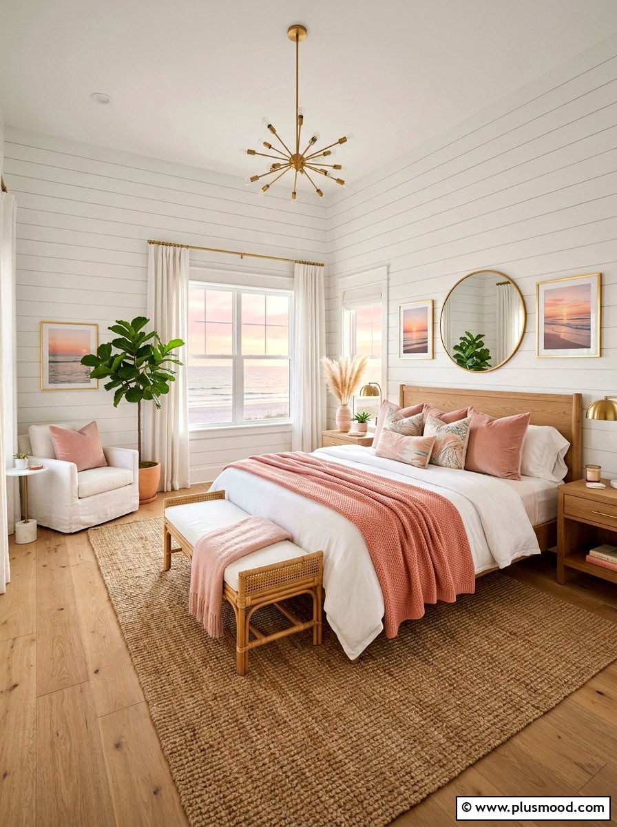 Soft Pink Coastal Decor - 25 summer beachy bedroom ideas
