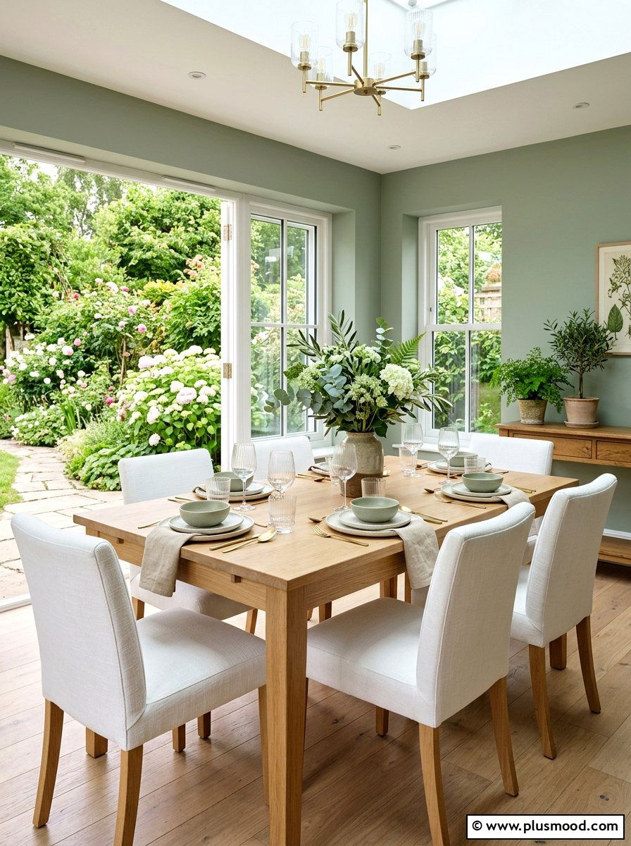 Soft Sage Dining Area - 25 light and airy summer decor ideas