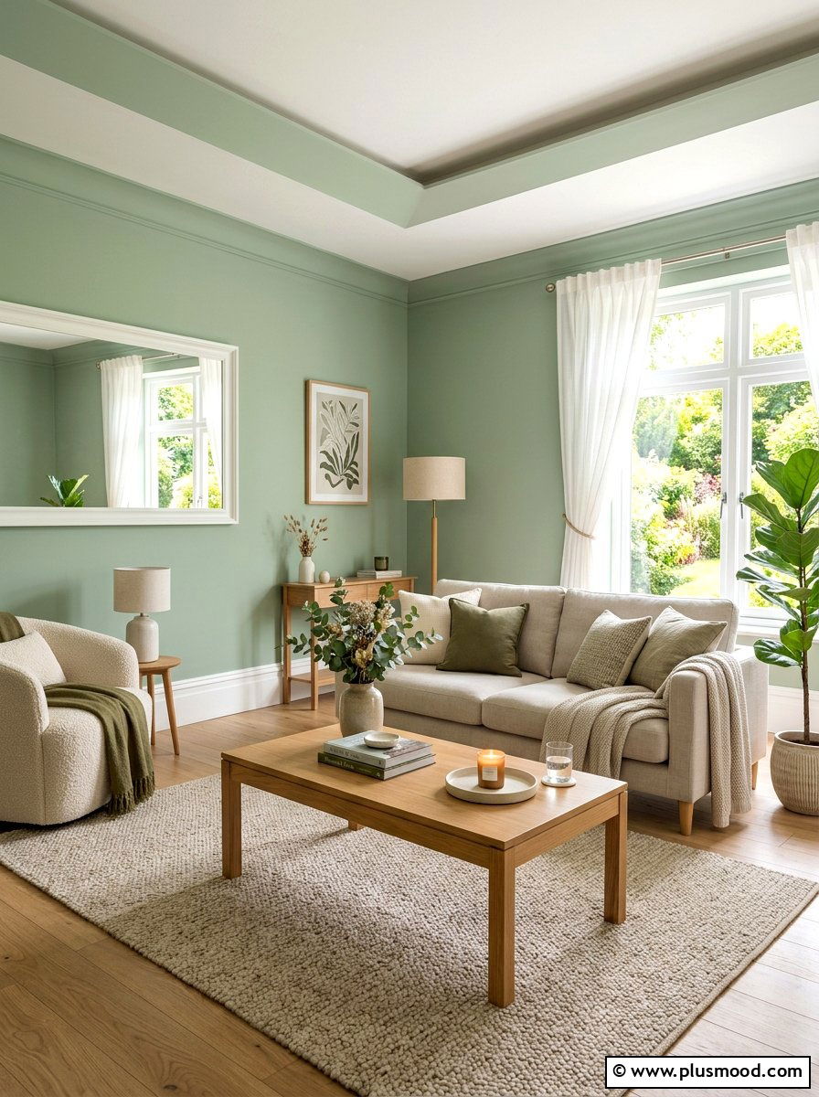 Soft Sage Green Living Room - 25 summer refreshing living room ideas