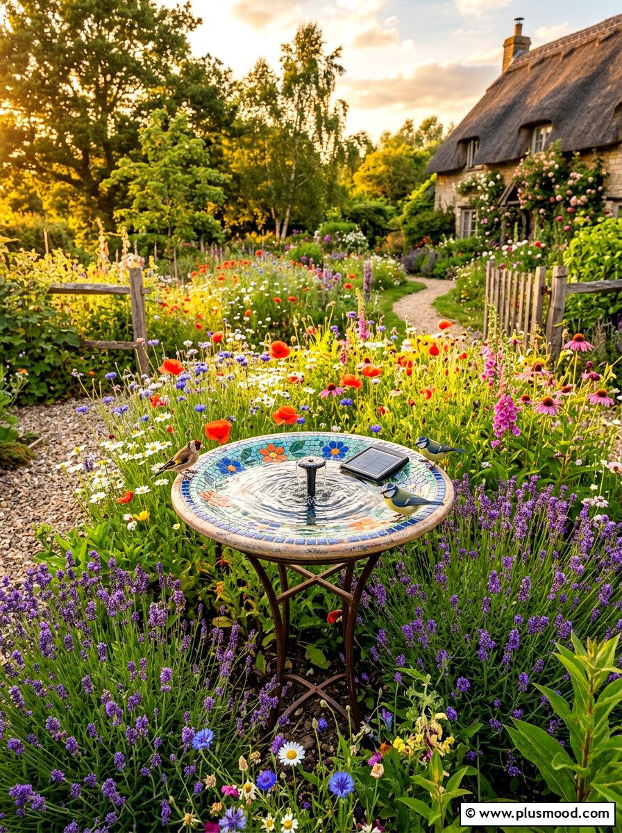 Solar Bird Bath - 25 summer fountain ideas for backyard
