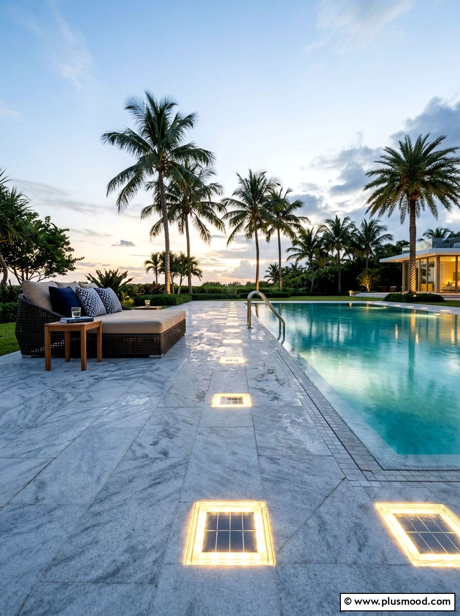 Solar Brick Lights Pool Pavers - 25 pool landscaping ideas with solar lights