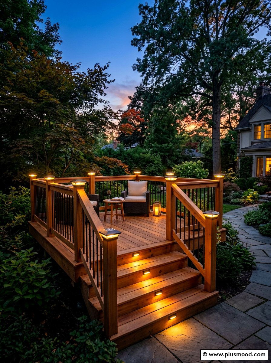 Solar Deck Lighting - 25 summer small deck ideas for summer