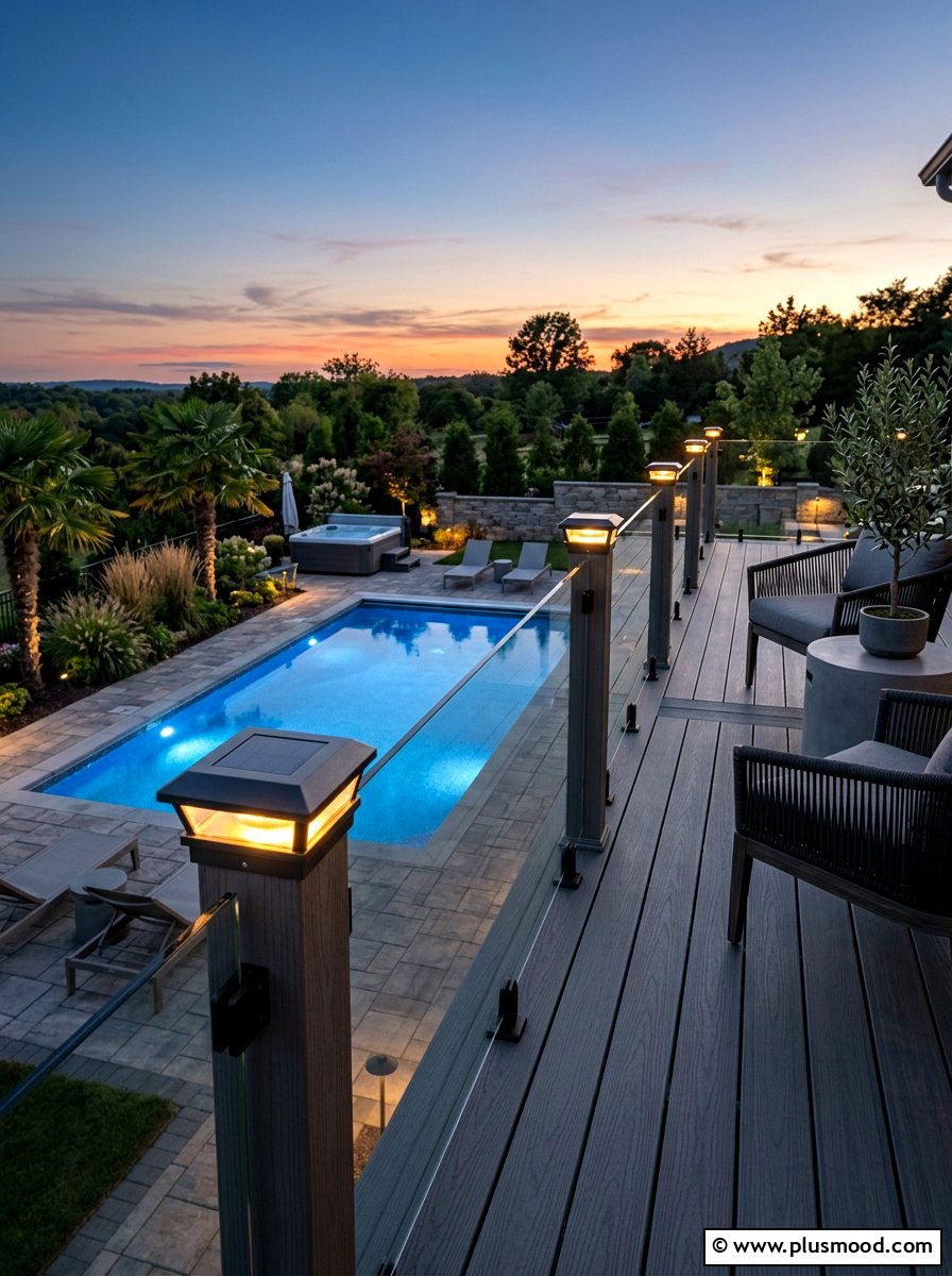 25 Pool Landscaping Ideas With Solar Lights for Glow
