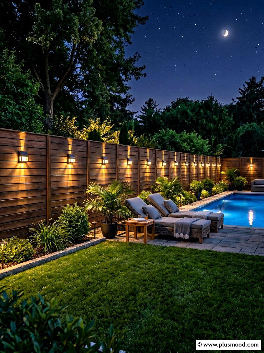 Solar Fence Lights For Pool Privacy - 25 pool landscaping ideas with solar lights