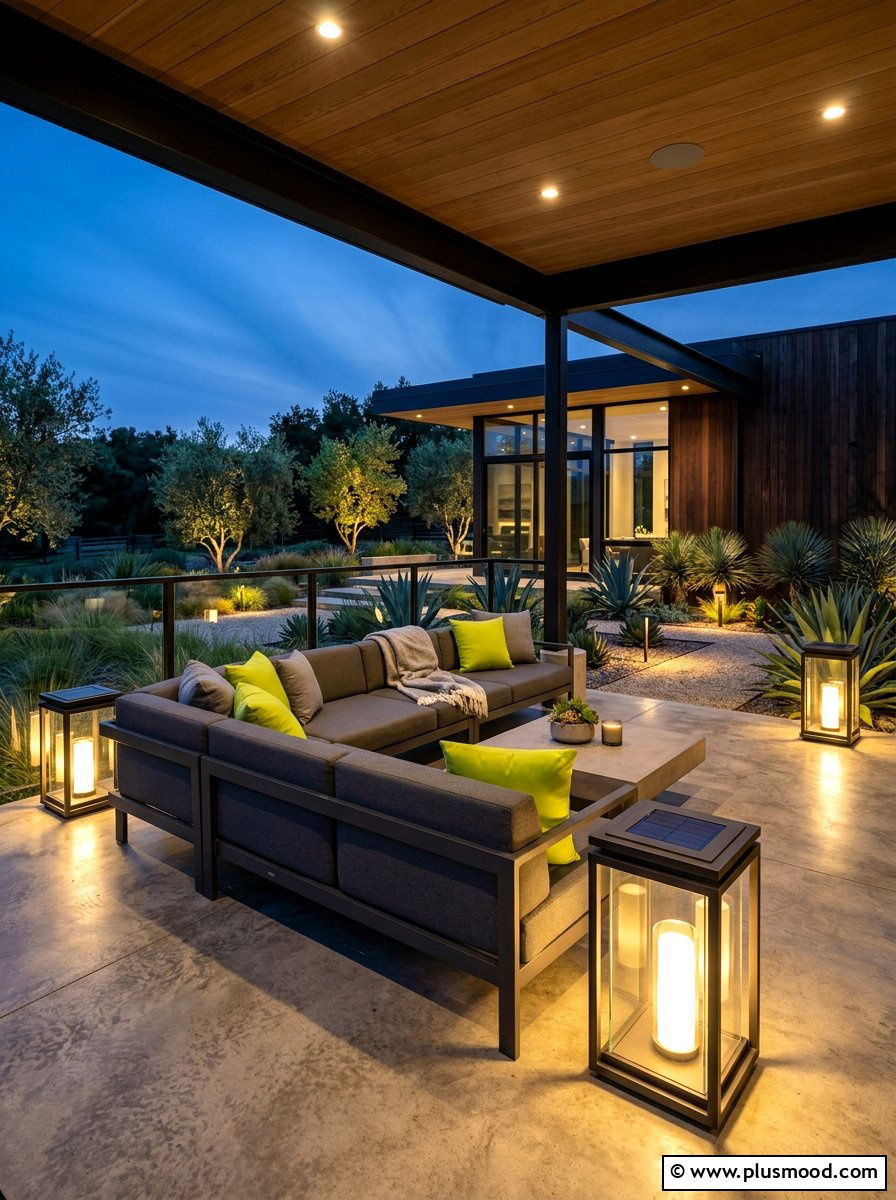 Solar Floor Lantern Lighting - 25 summer porch lighting ideas