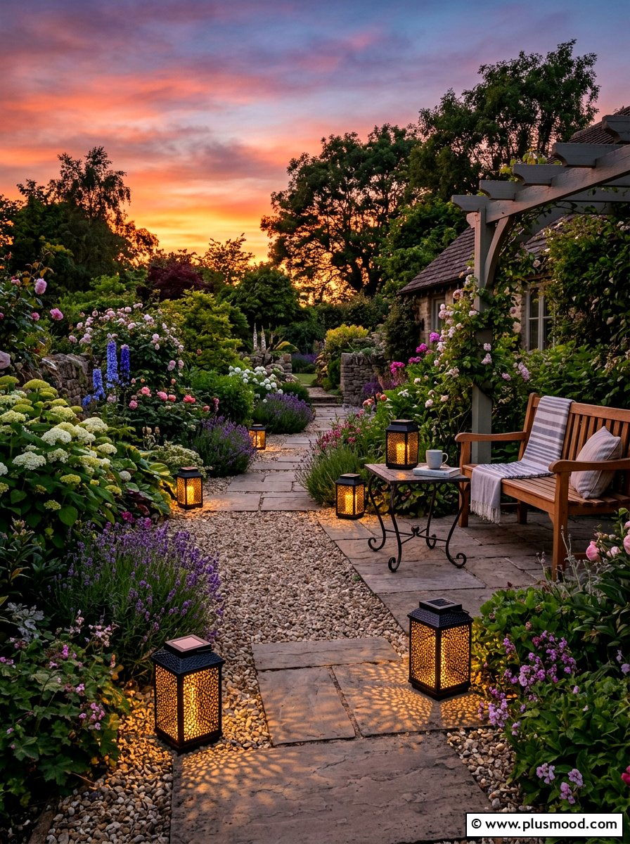Solar Garden Lanterns - 25 easy summer patio decorating ideas