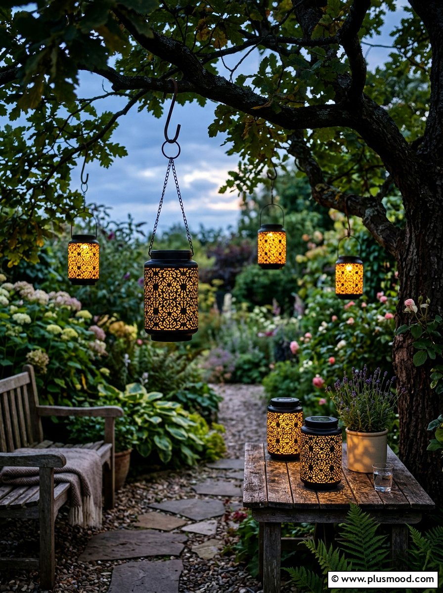 Solar Lantern Lighting - 25 small backyard ideas for relaxing