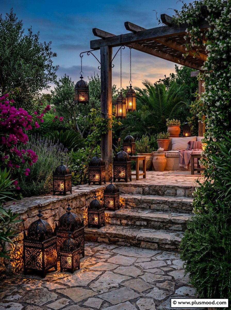Solar Lantern Lighting - 25 summer small patio ideas