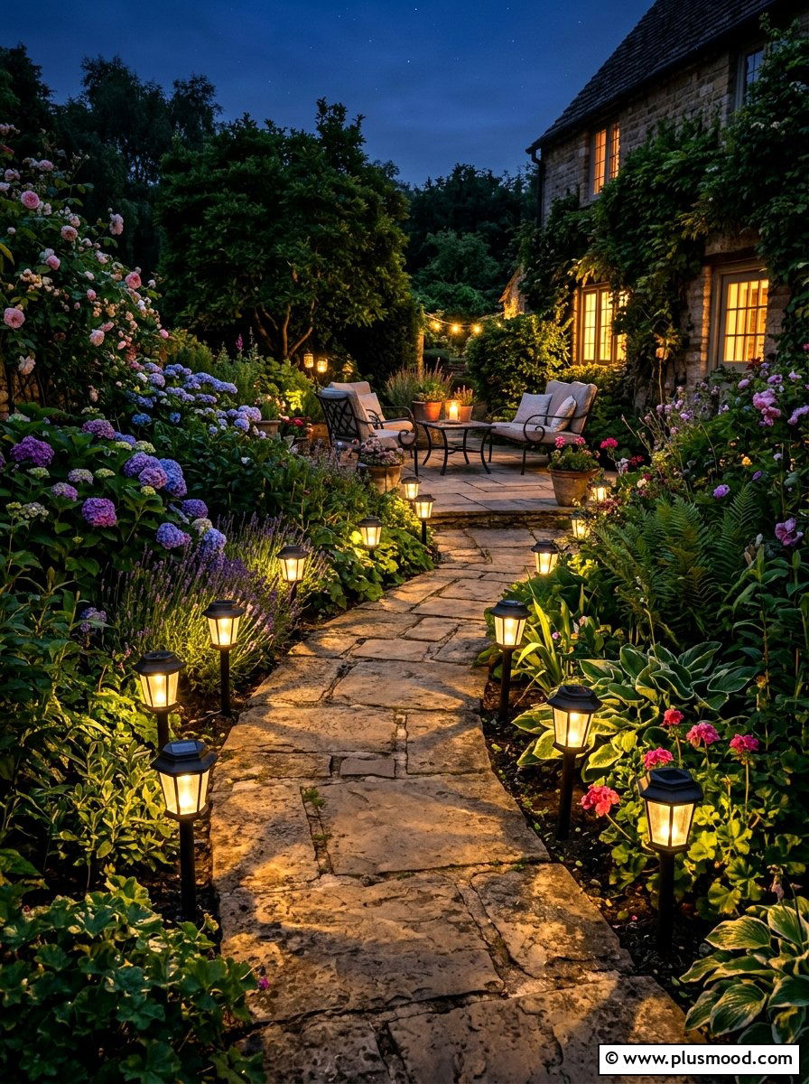 Solar Lantern Path - 25 summer patio ideas on a budget