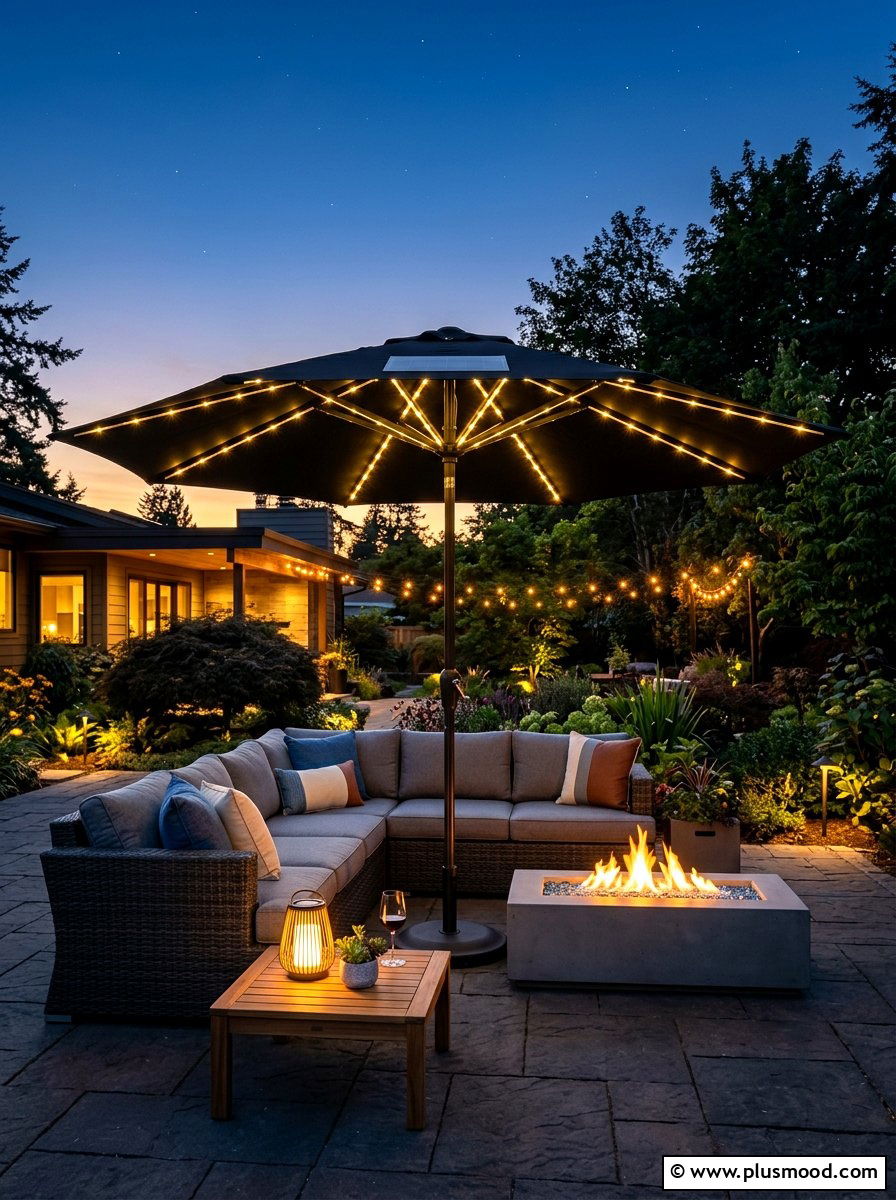 Solar Led Umbrella - 25 summer poolside umbrella ideas