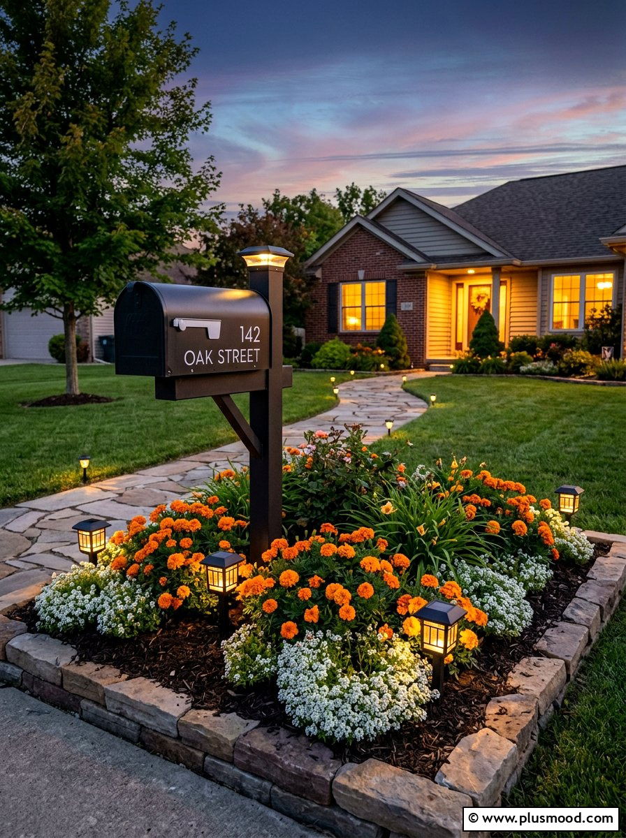 Solar Light Mailbox Garden - 25 summer mailbox planter ideas