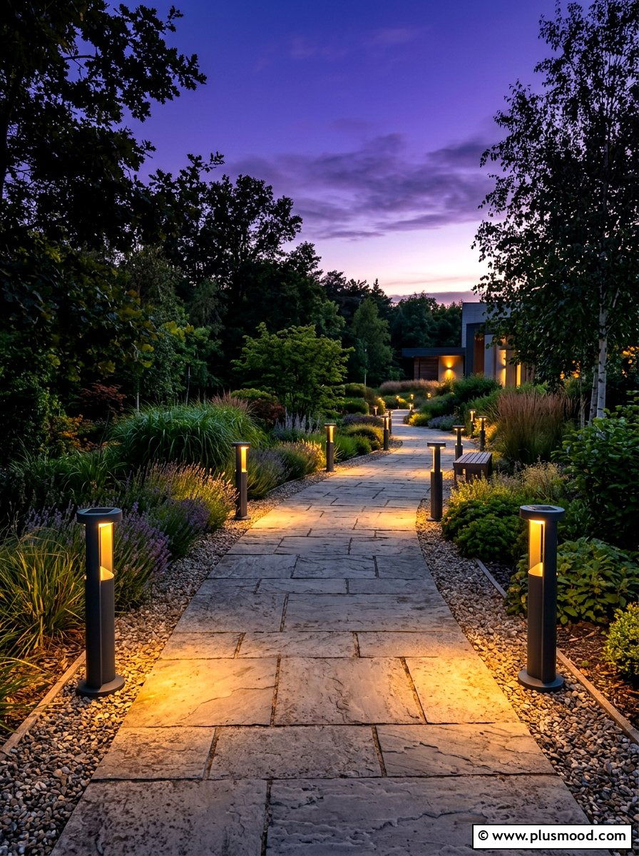 Solar Lined Path - 25 summer walkway ideas for front yard
