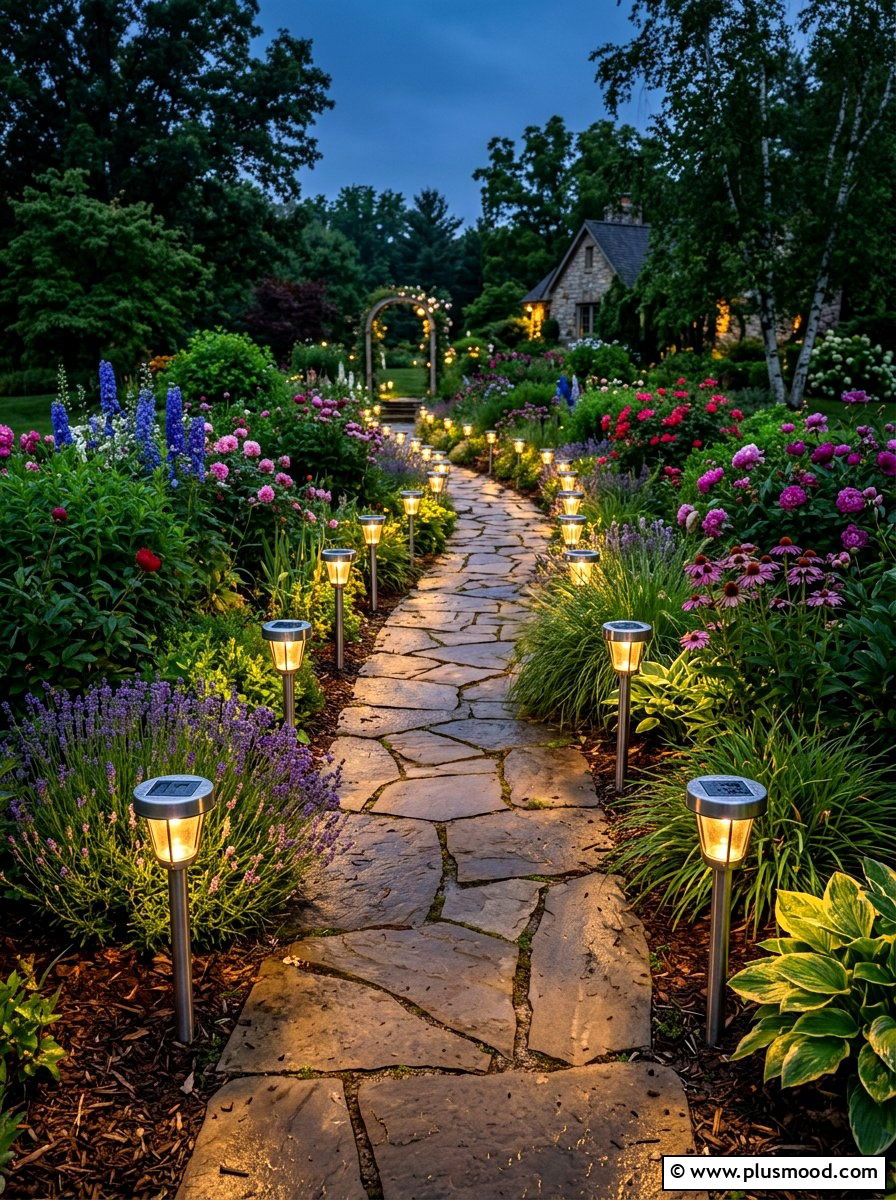 Solar Path Light - 25 summer small garden ideas