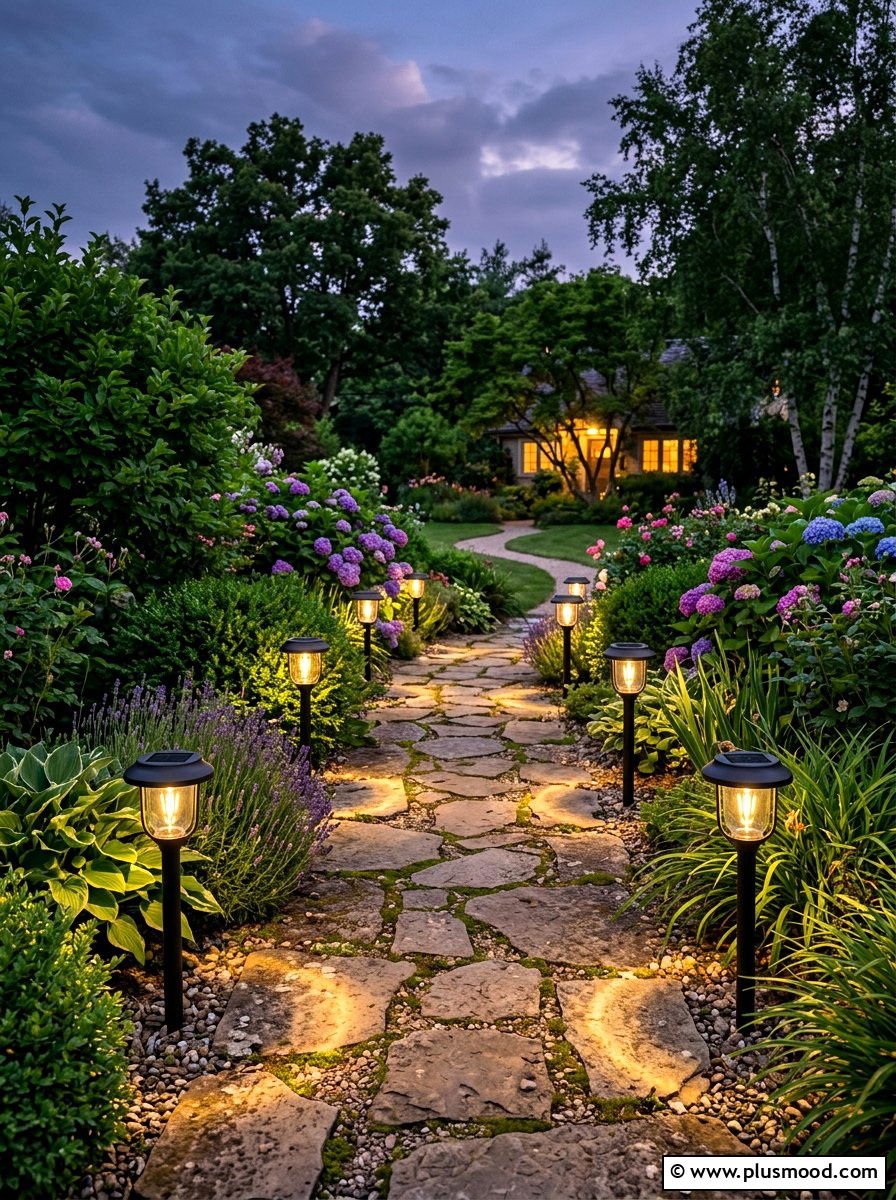 Solar Path Lighting - 25 summer easy landscaping ideas