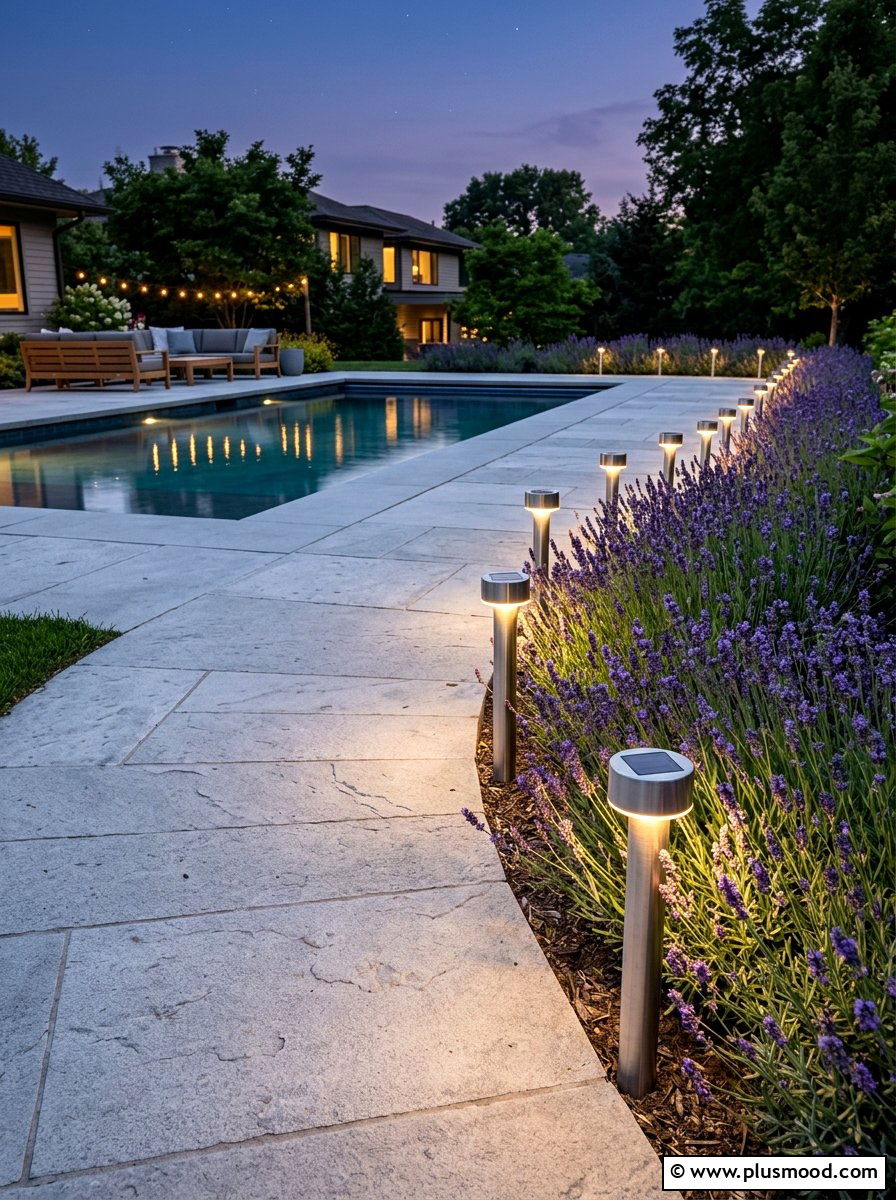 Solar Path Lights For Pool Deck - 25 pool landscaping ideas with night lighting