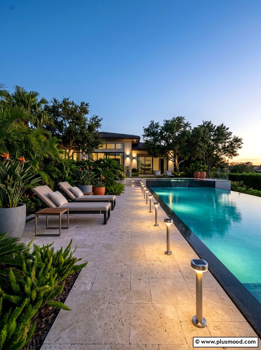 Solar Path Lights Pool Deck - 25 pool landscaping ideas with solar lights