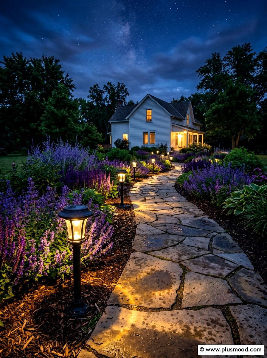 Solar Pathway Lighting - 25 summer entryway curb appeal ideas