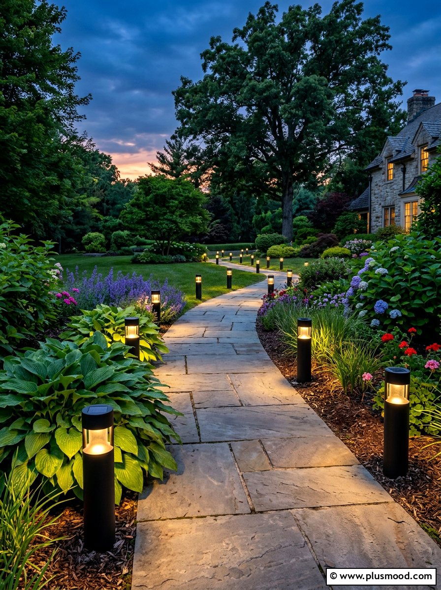 Solar Pathway Lighting - 25 summer tidy front yard ideas