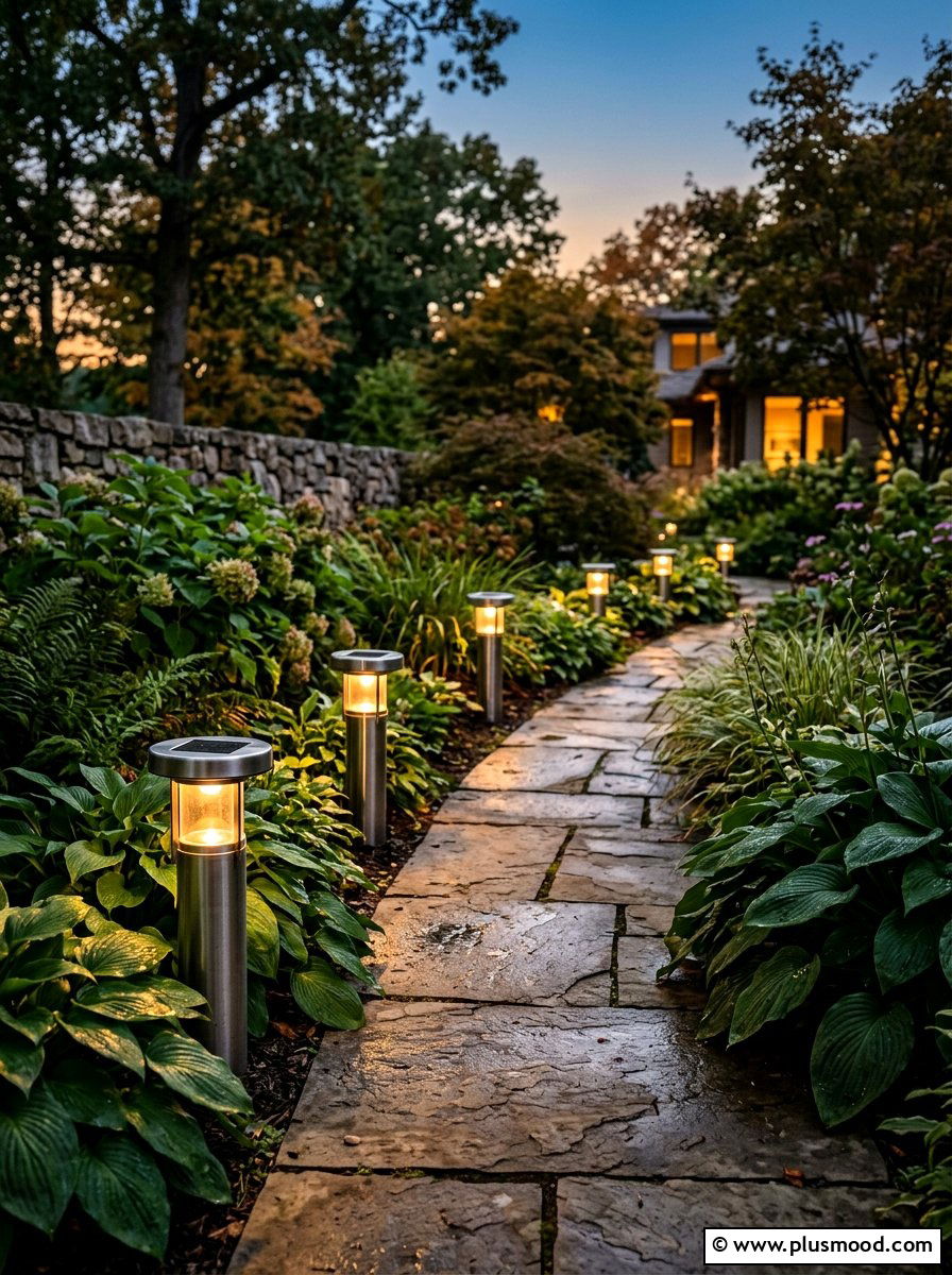 Solar Pathway Lights - 25 small backyard ideas for secluded spaces