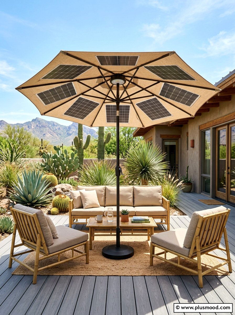 Solar Patio Umbrella - 25 summer patio umbrella ideas