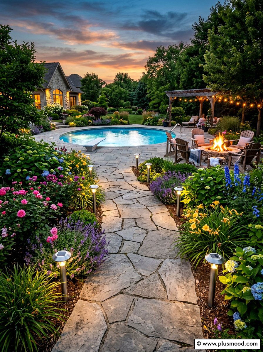 Solar Pool Path Light - 25 summer pool lighting ideas