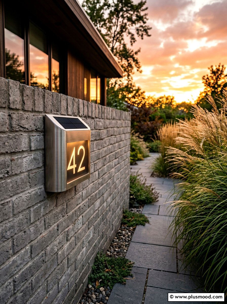 Solar Powered House Number Light - 25 summer house number display ideas