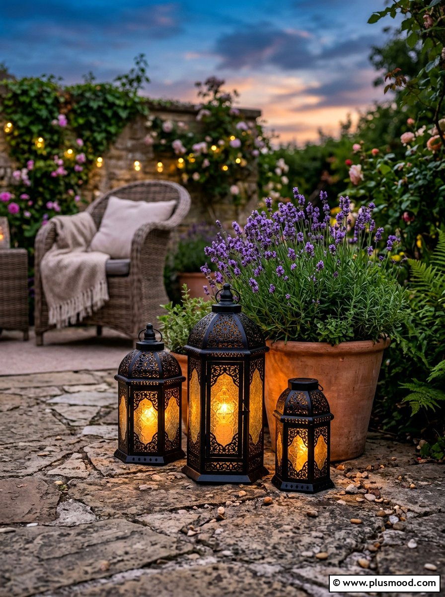 Solar Powered Lanterns - 25 summer balcony patio ideas