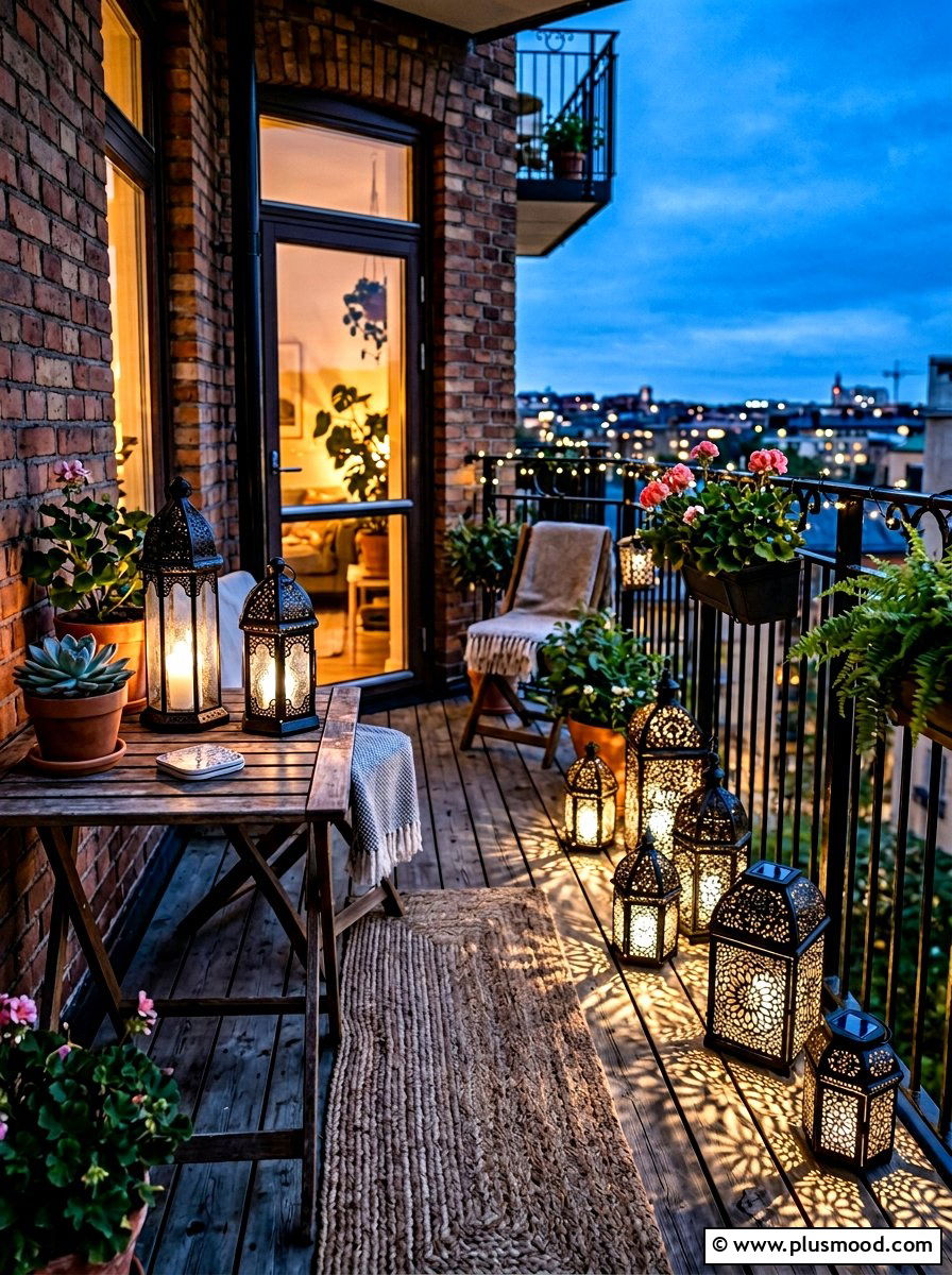 Solar Powered Lanterns - 25 small backyard ideas for apartments