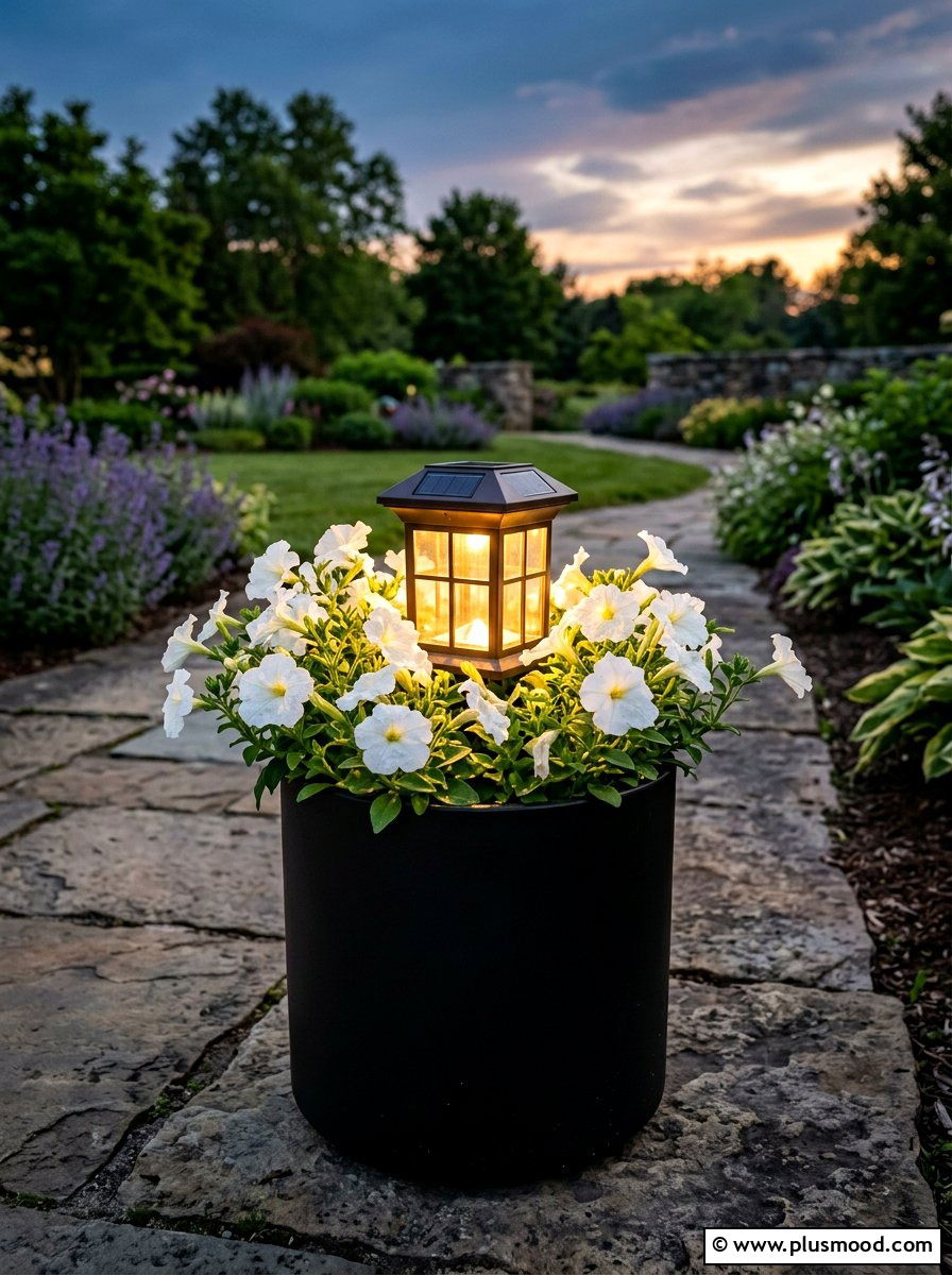Solar Powered Light Planter - 25 best summer planter ideas