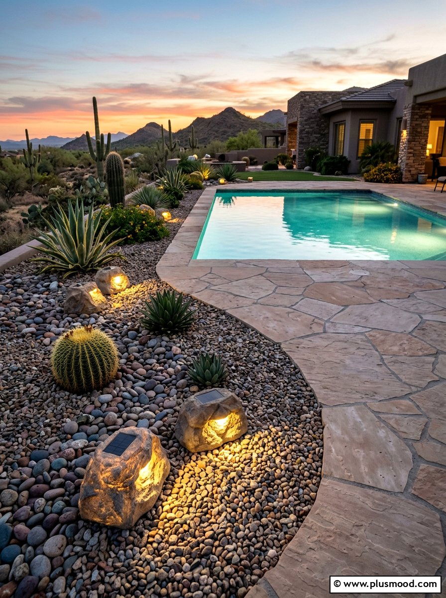 Solar Rock Lights For Pool Landscape - 25 pool landscaping ideas with solar lights
