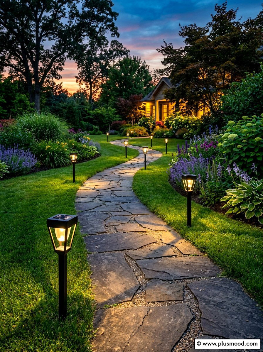 Solar Walkway Lights - 25 summer backyard refresh ideas