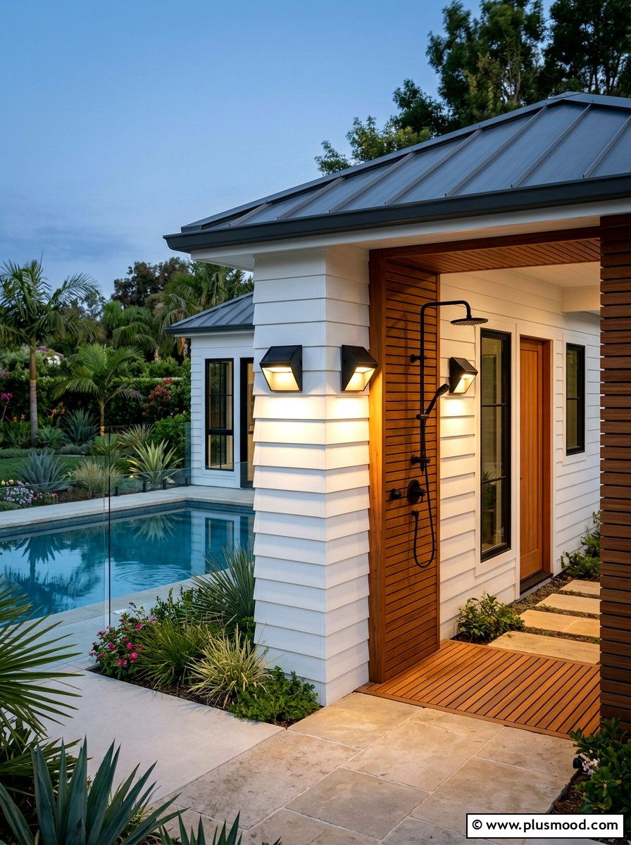 Solar Wall Sconces Pool House - 25 pool landscaping ideas with solar lights