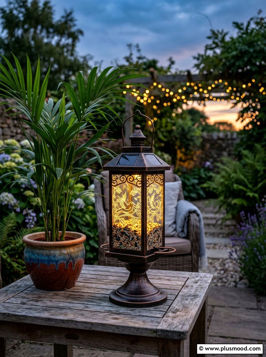 Solar bird feeder for night - 25 small backyard ideas with bird feeders