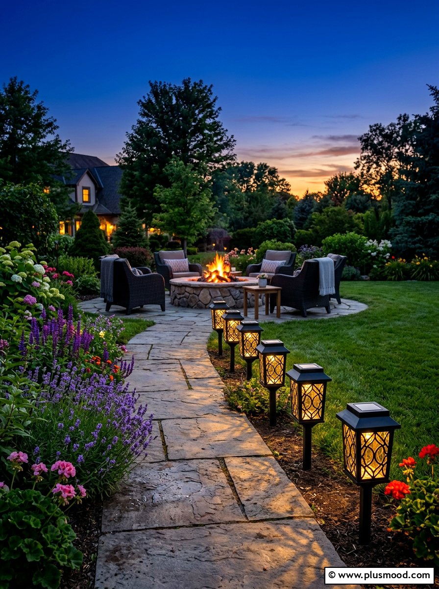 Solar garden lanterns - 25 summer bonfire party ideas