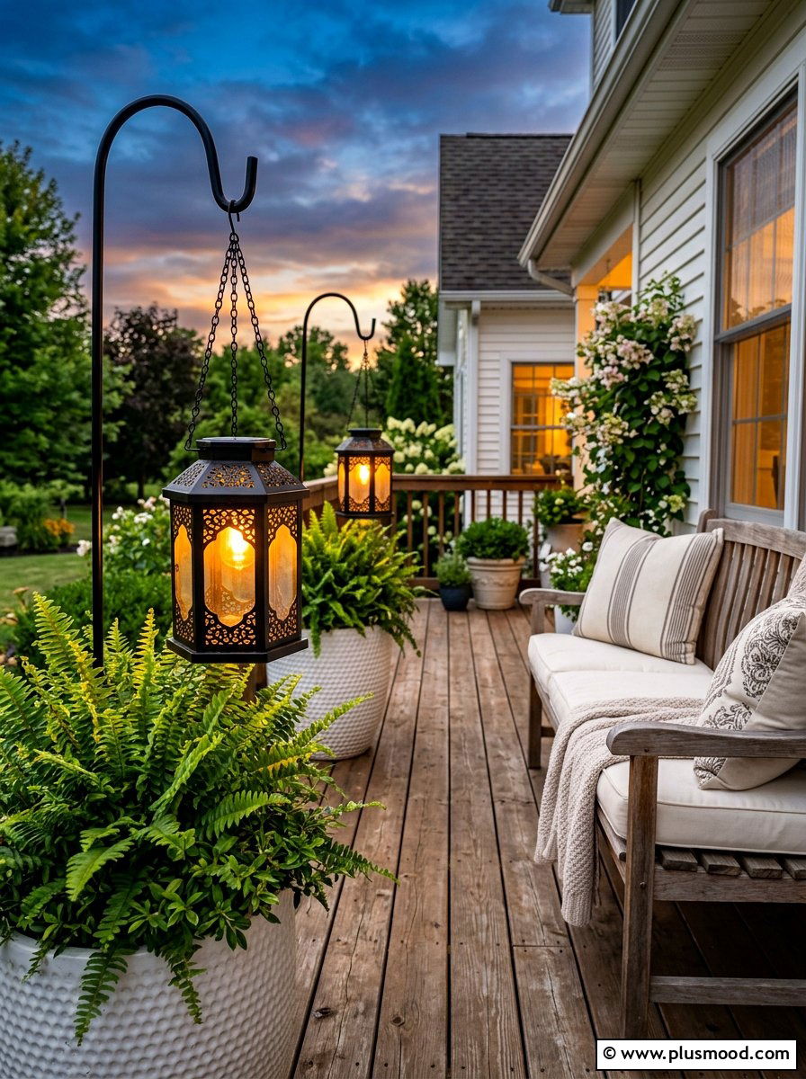 Solar hanging lantern - 25 summer lantern ideas for front porch