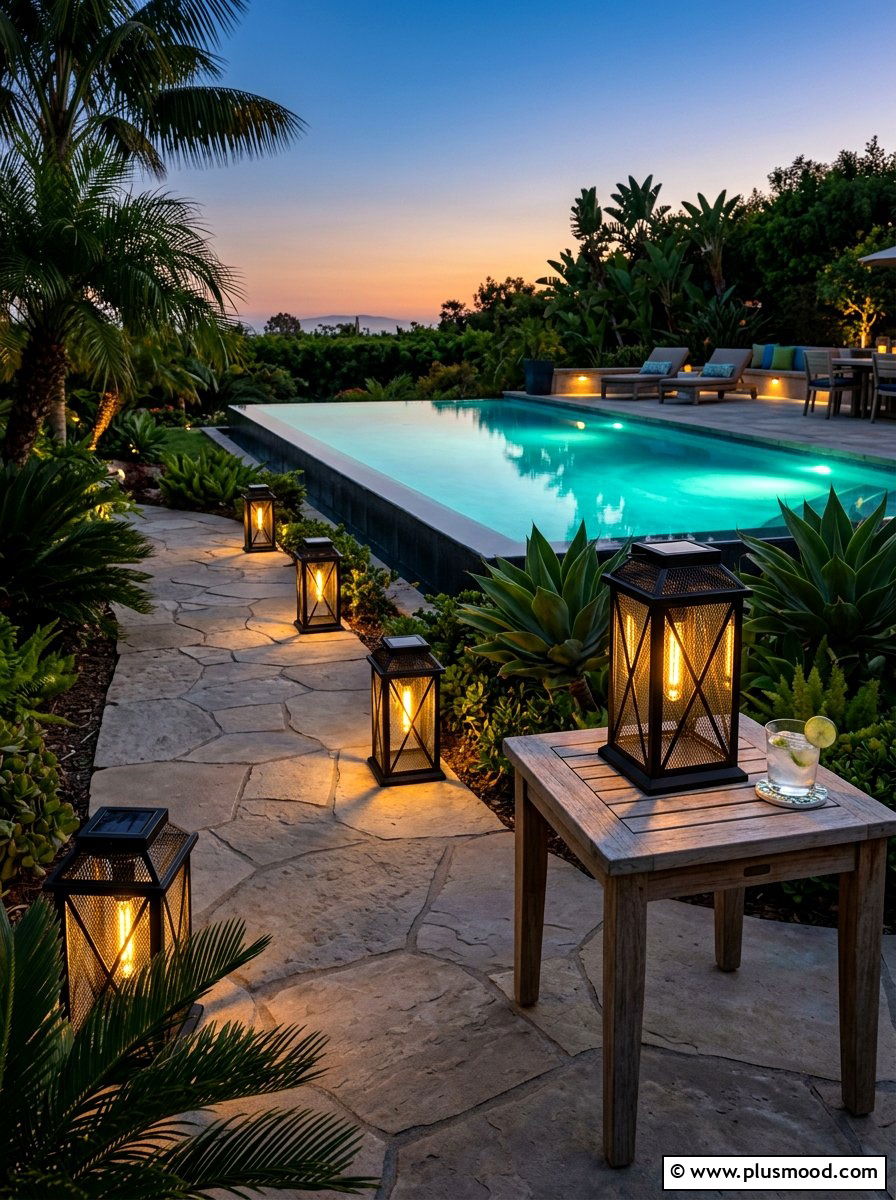 Solar lanterns - 25 summer poolside decor ideas