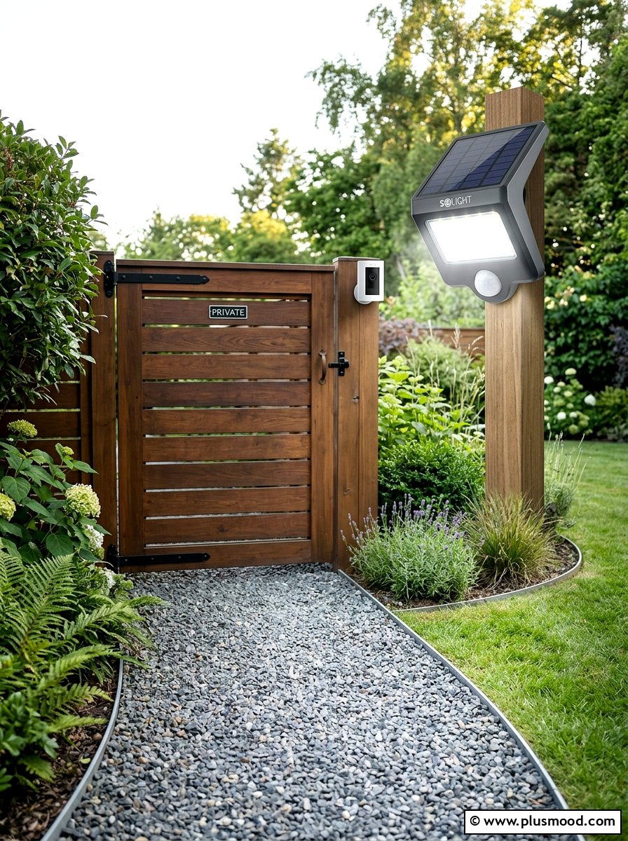 Solar motion sensor lights - 25 small backyard ideas with solar lights
