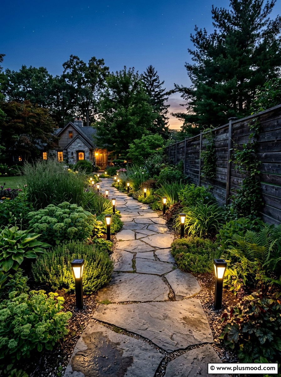Solar path lighting - 25 easy summer backyard makeover ideas