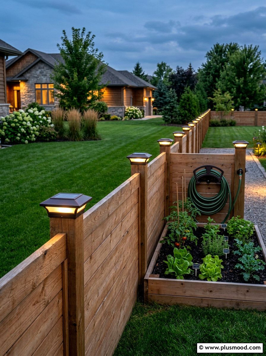 Solar post caps for wood fence - 25 small backyard ideas with solar lights