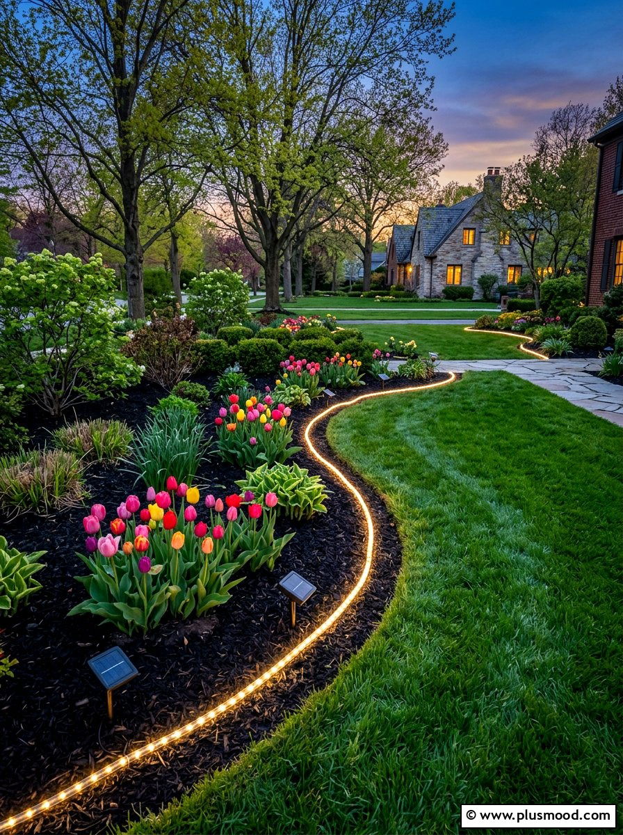 Solar rope lights for borders - 25 small backyard ideas with solar lights