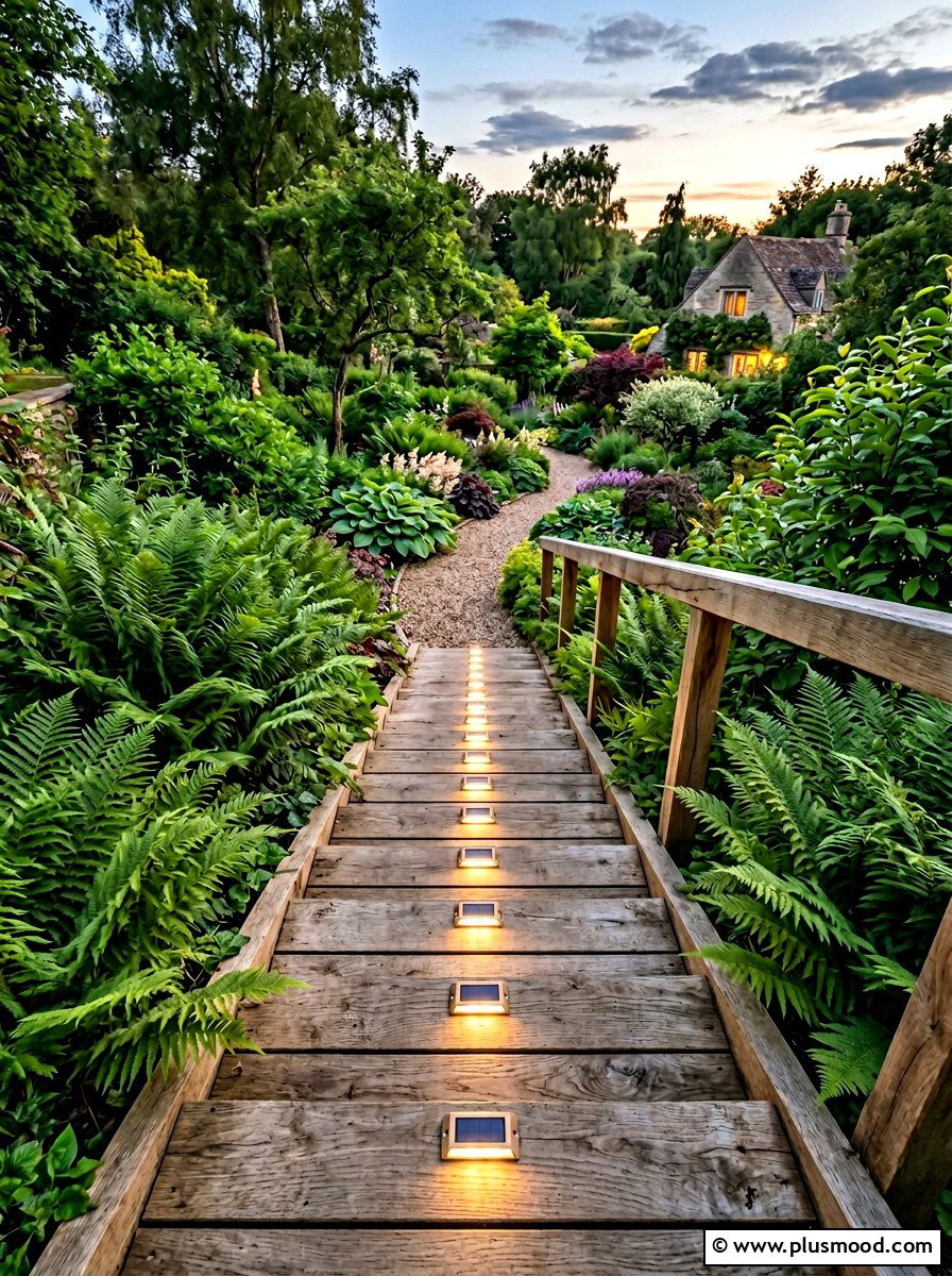Solar step lights for safety - 25 small backyard ideas with solar lights